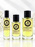 Three Attarwala Shop attar bottles in different sizes